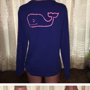 Women Vineyard Vines Whale Long Sleeve Tee Medium